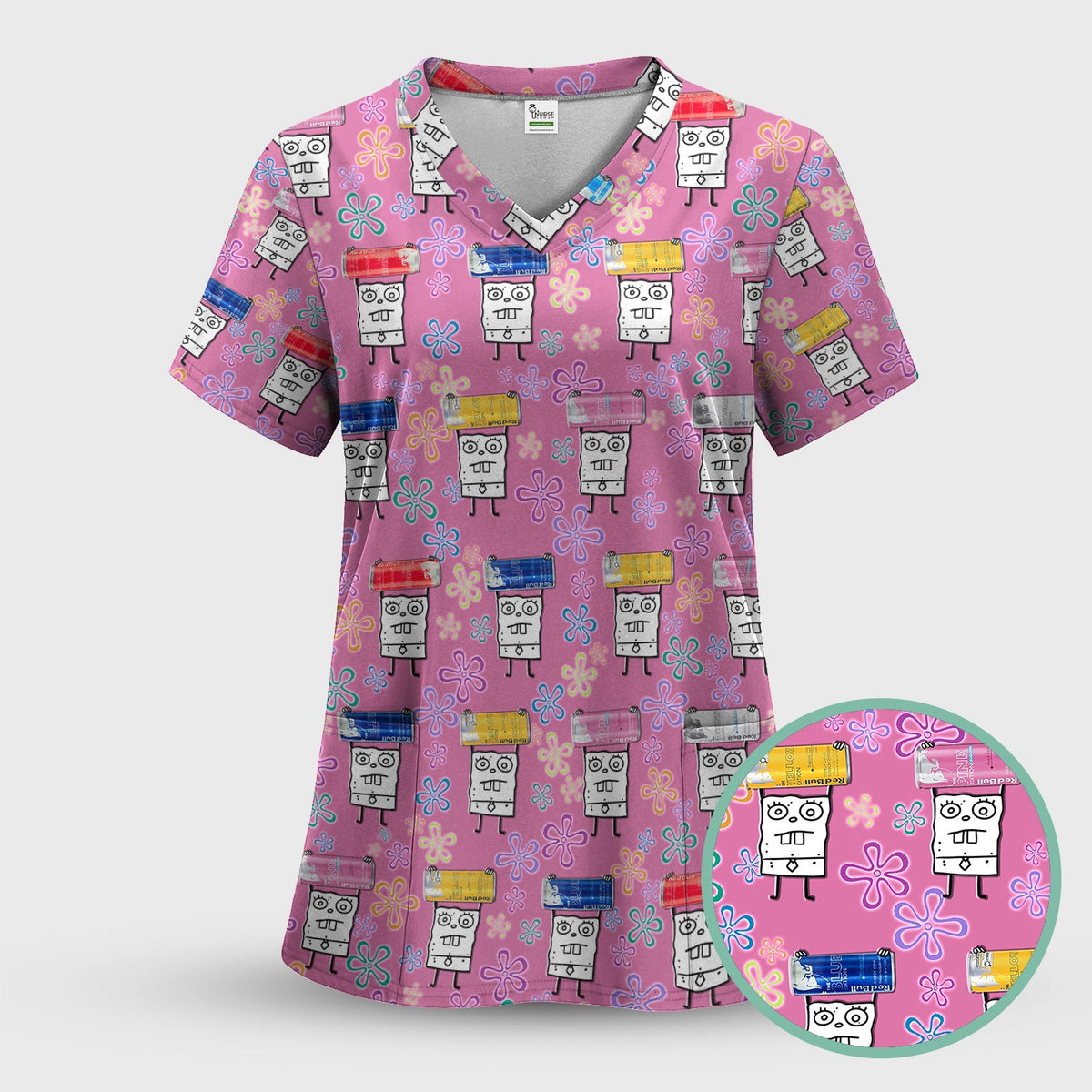Doodle Bob Energy Drink Nurse Shirt