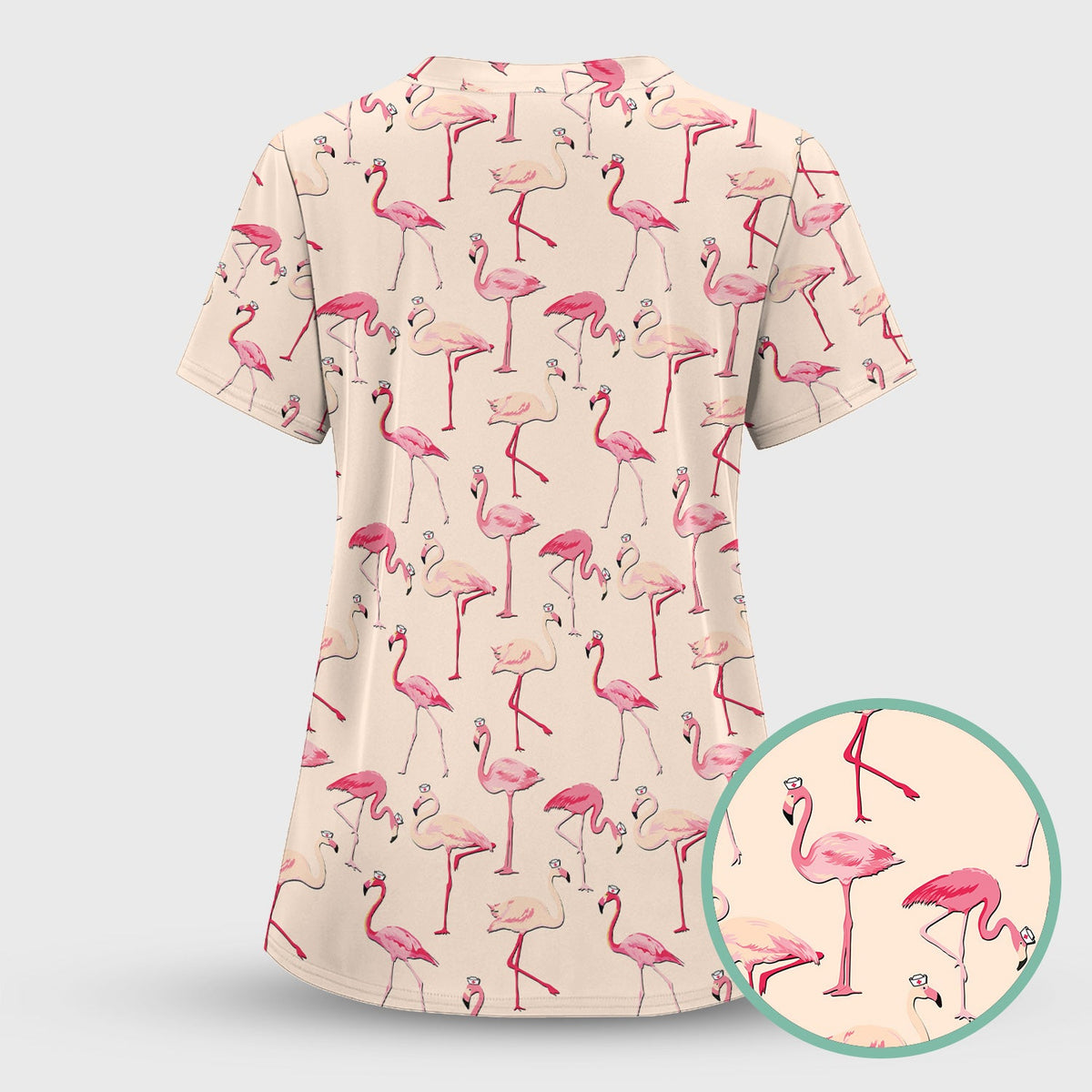Flamingo Nurse Scrub Top