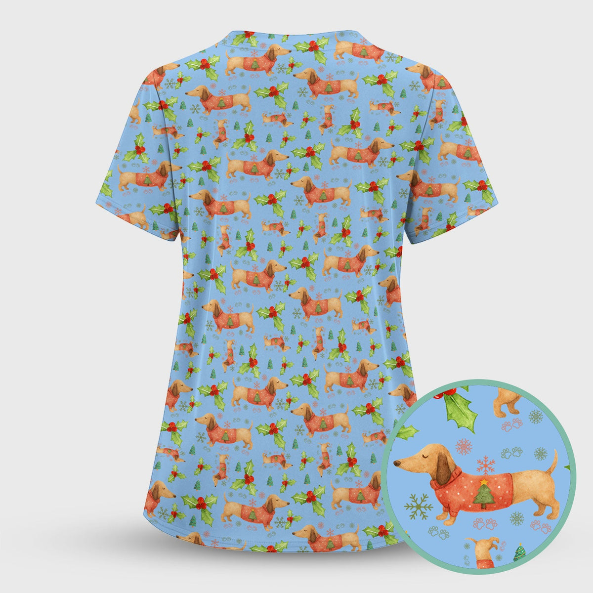 Dachshund Nurse Scrub Top - Christmas Gift