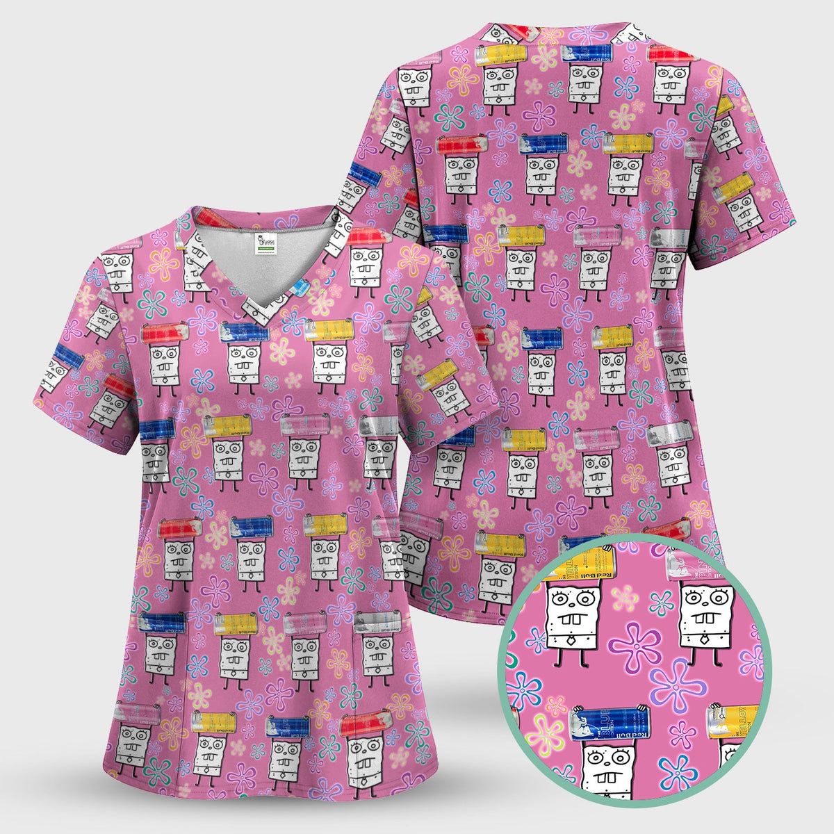 Doodle Bob Energy Drink Nurse Shirt