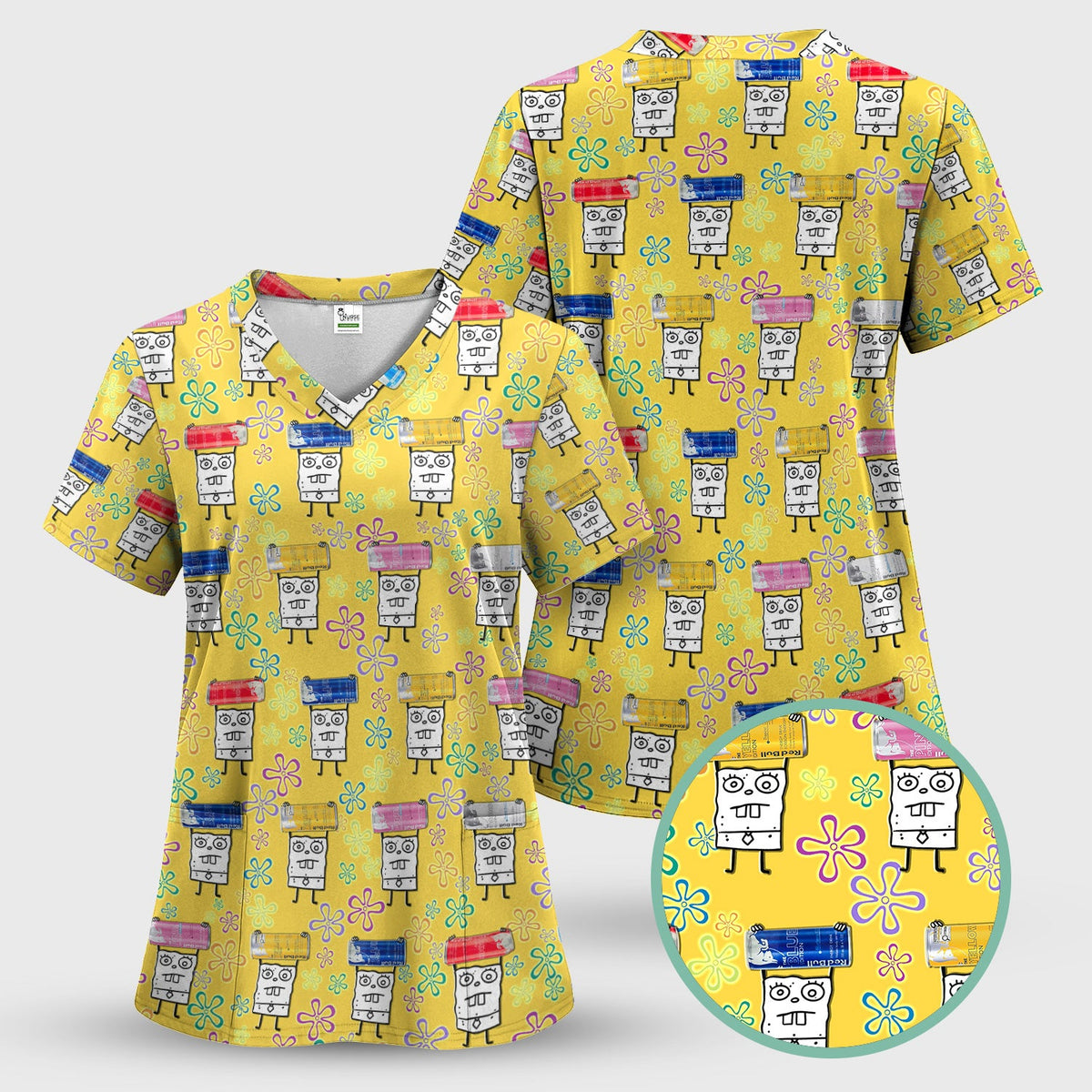 Doodle Bob Energy Drink Nurse Shirt