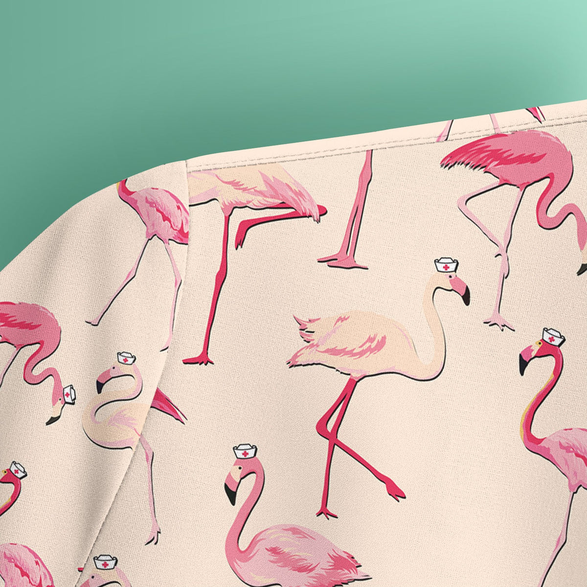 Flamingo Nurse Scrub Top