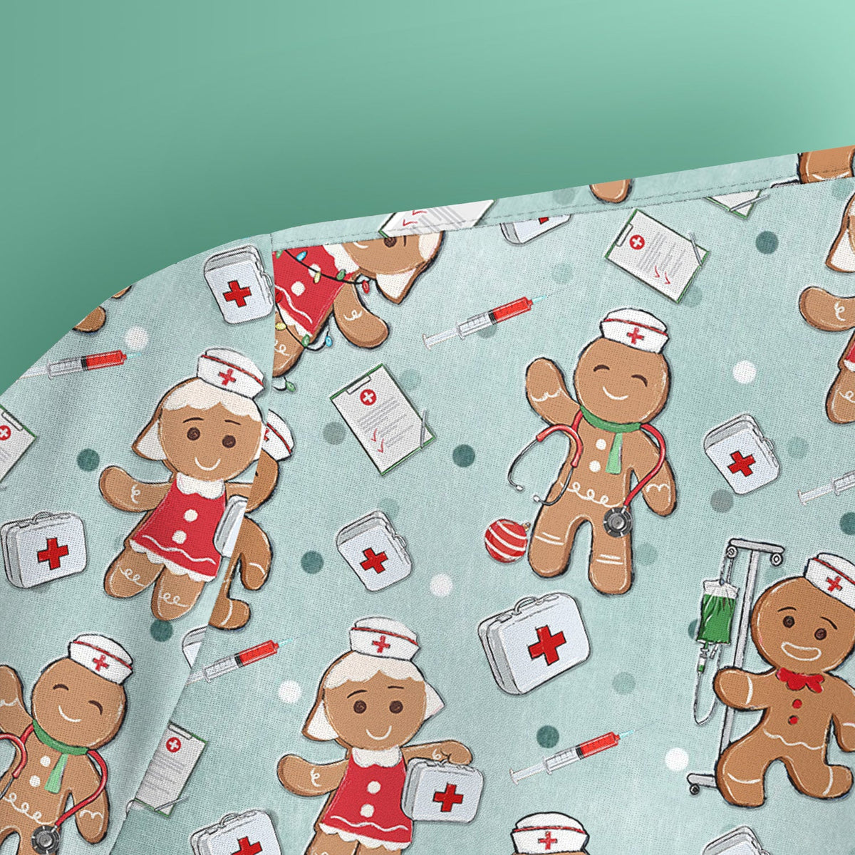 Gingerbread Man Scrub Top - Christmas Gift For Nurse