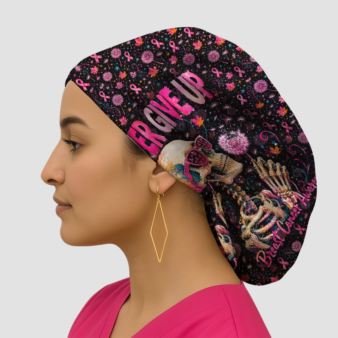 Breast Cancer Awareness Skeleton Scrub Cap