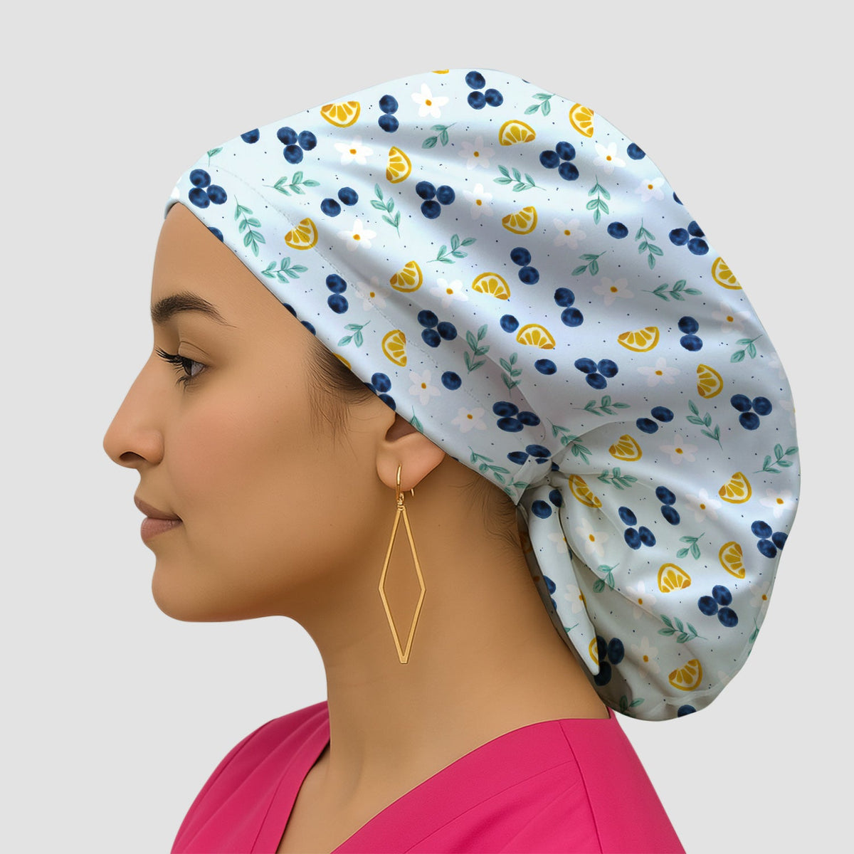 Blueberry Lemon Daisy Scrub Cap