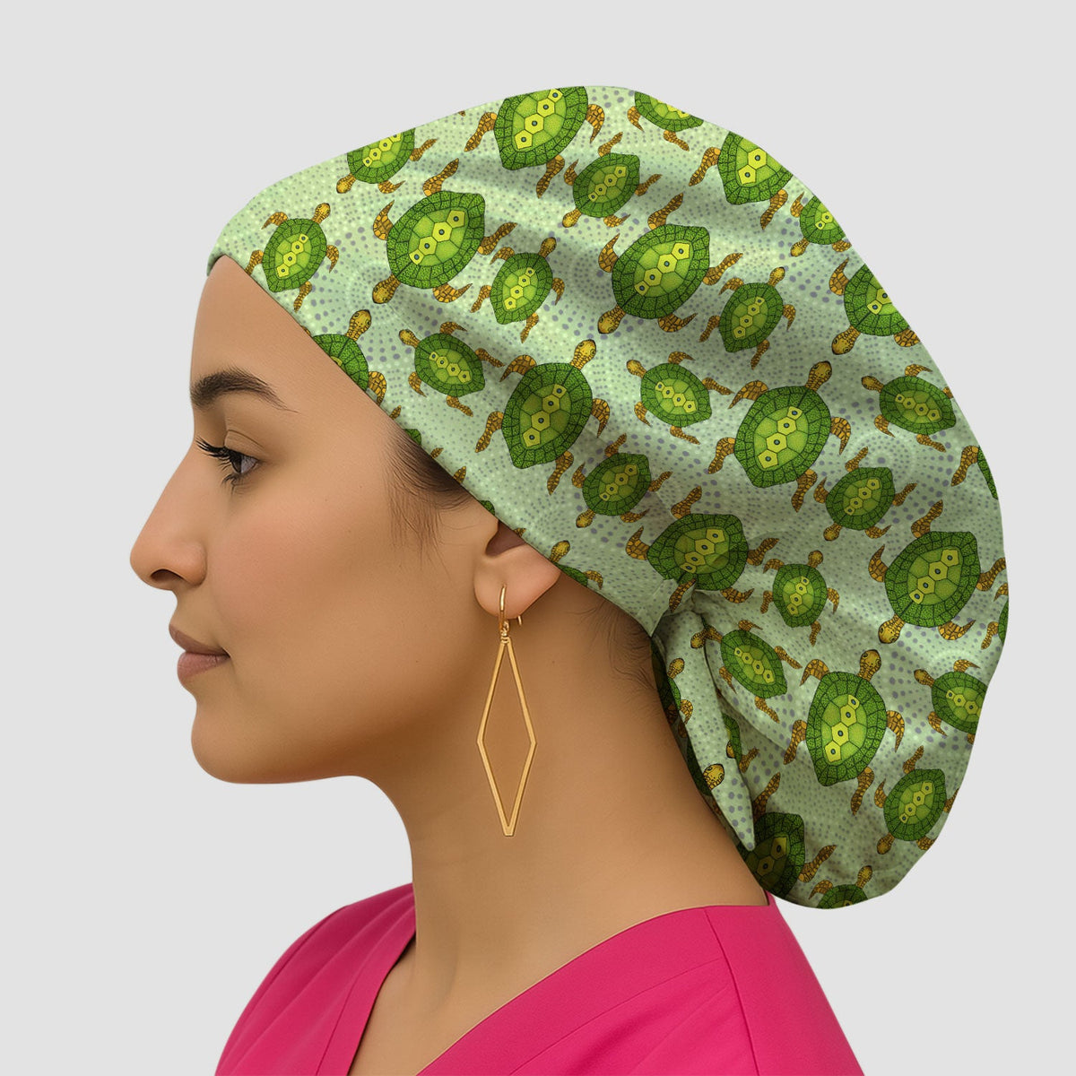 Australian Turtle Dot Art Scrub Cap