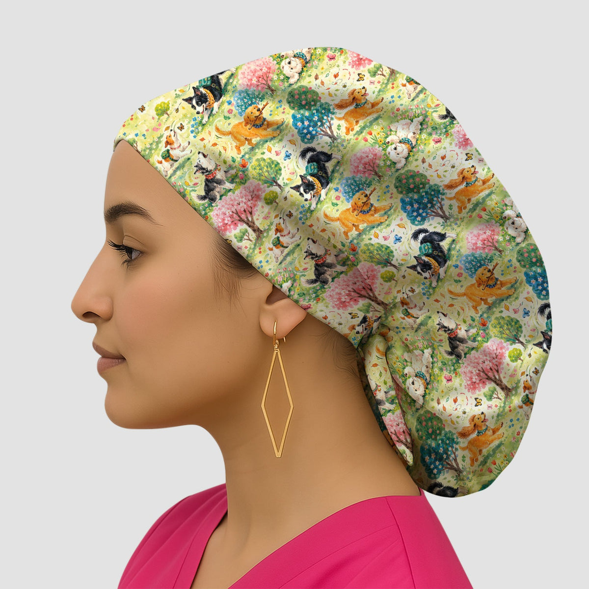 Spring Garden Dogs Scrub Cap