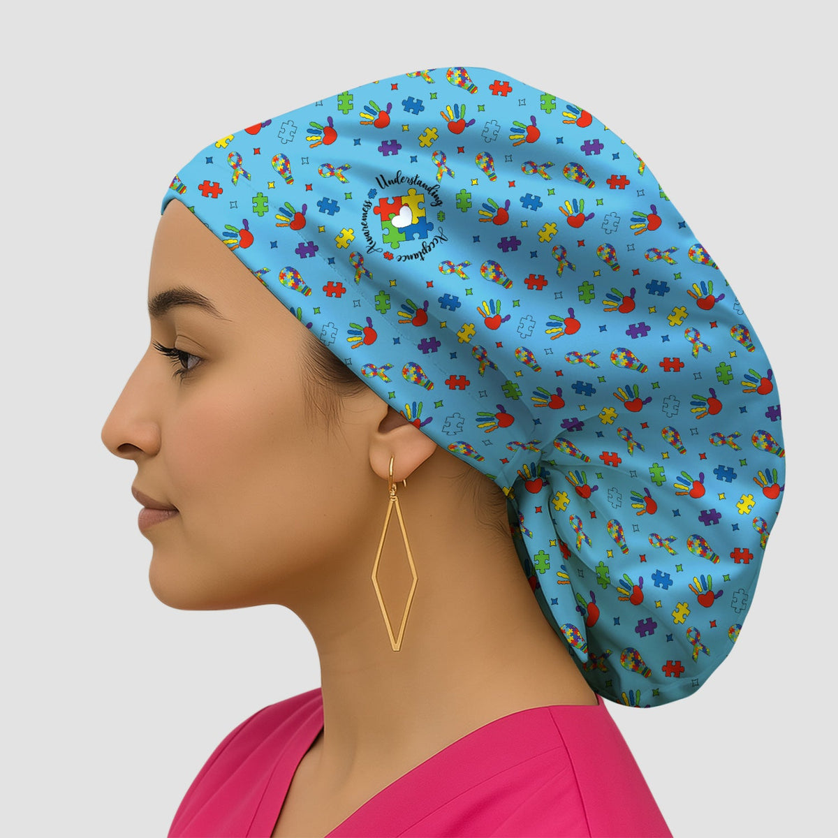 Autism Awareness Colorful Puzzle Scrub Cap