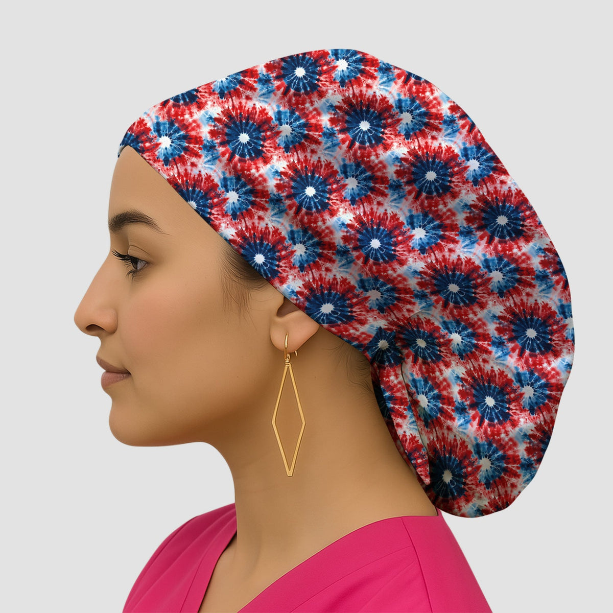 Nurse Tie Dye Firework Burst Scrub Cap