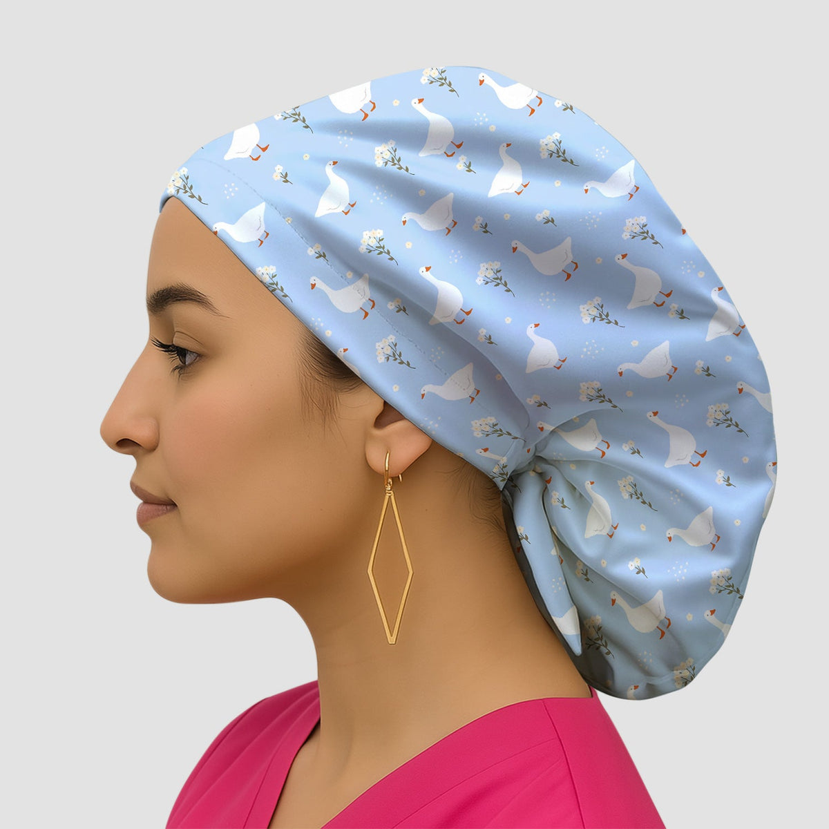 Blue Goose Floral Scrub Cap