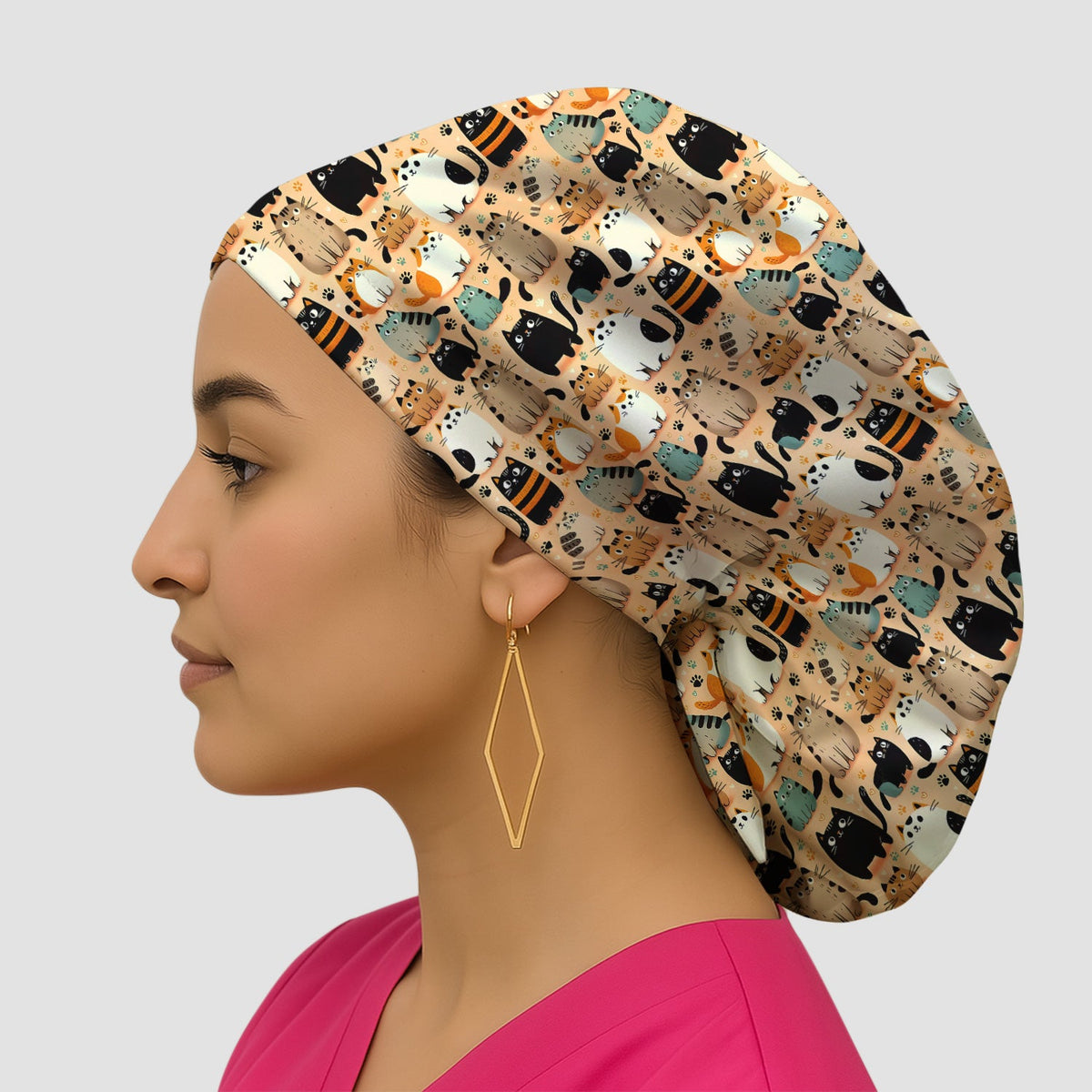 Cat Parade Doodle Scrub Cap