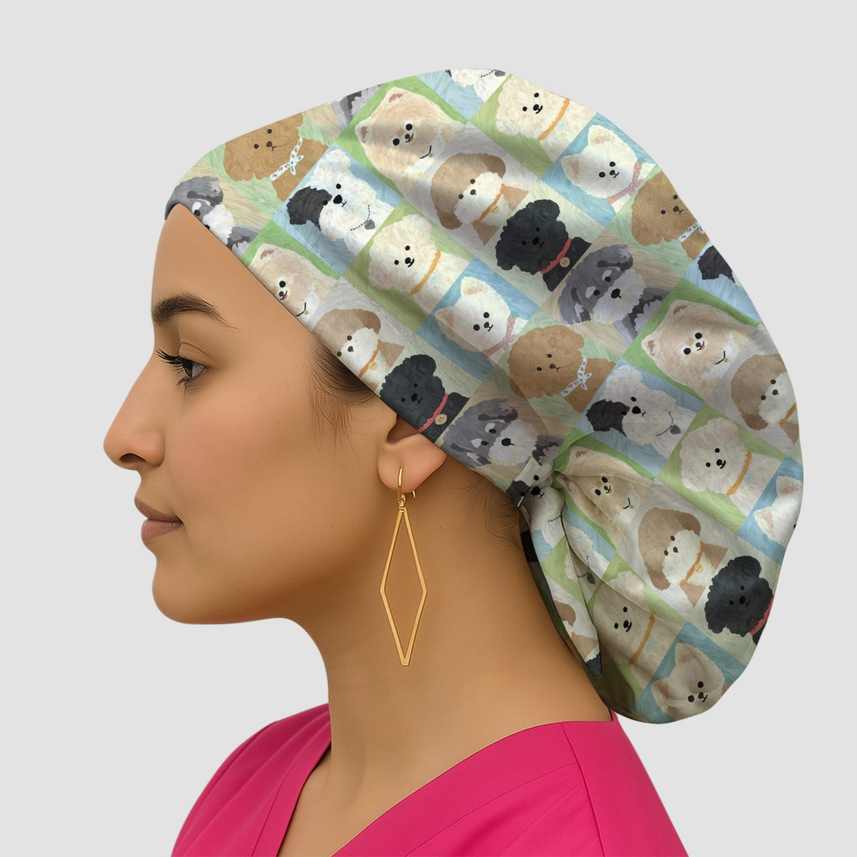 Adorable Different Dog Breeds Scrub Cap