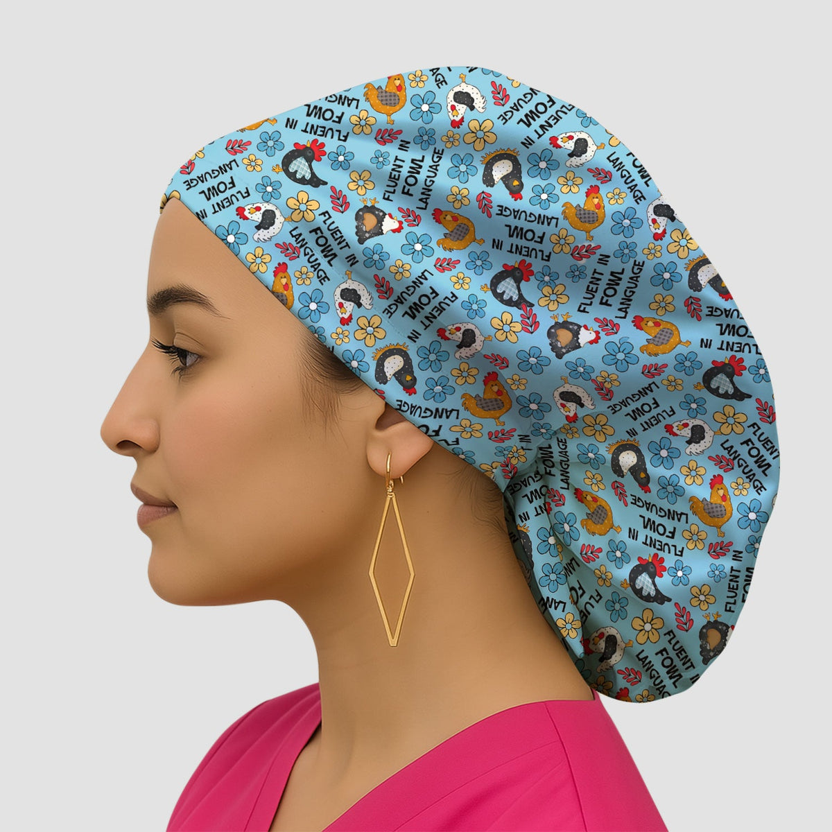 Fluent In Fowl Language Scrub Cap