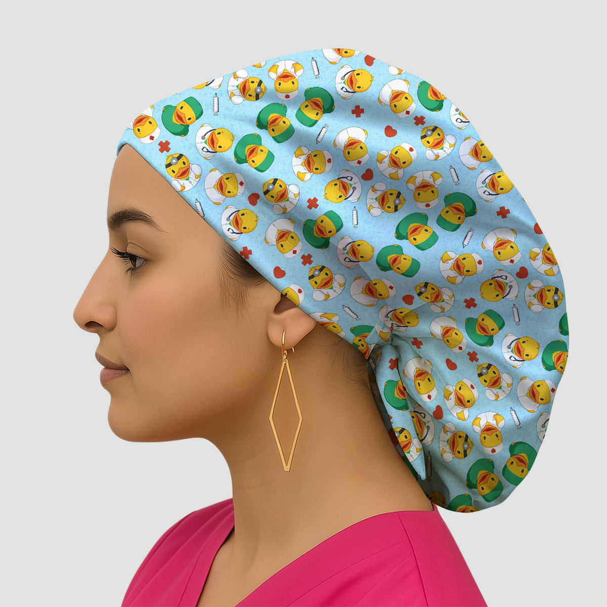 Duck Doctor Cartoon Scrub Cap