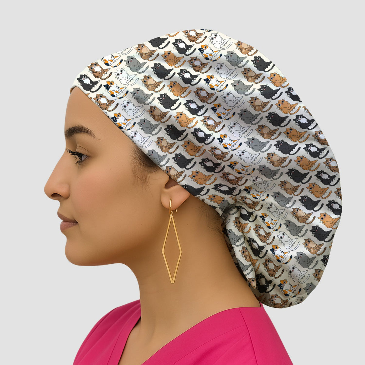 Cat Pattern Scrub Cap