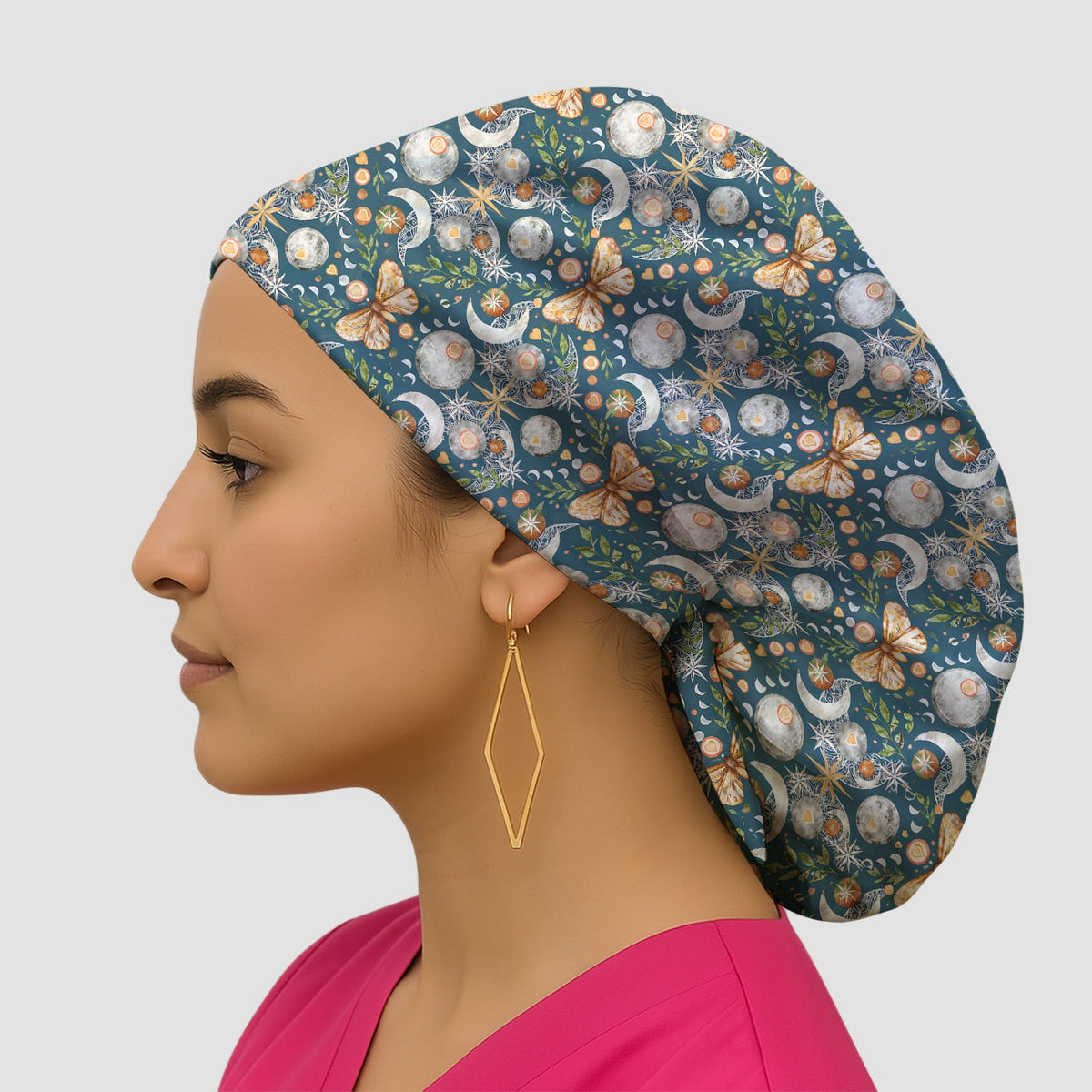 Celestial Butterfly Moonlight Nurse Scrub Cap