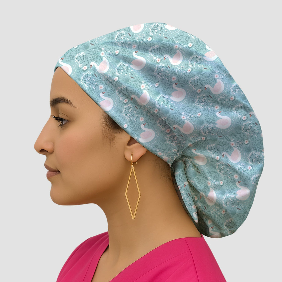 Sweet Swan Waterlily Garden Scrub Cap
