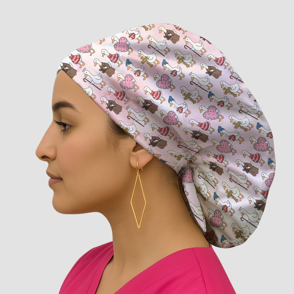 Goose Heart Illustration Scrub Cap - Valentines Day Gift For Nurse