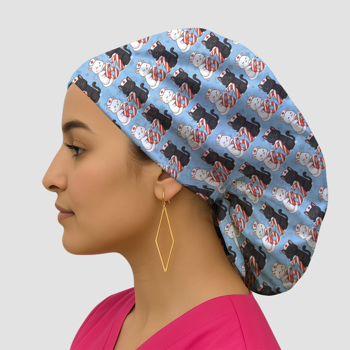Xmas Cat Nurse Six Seven Scrub Cap