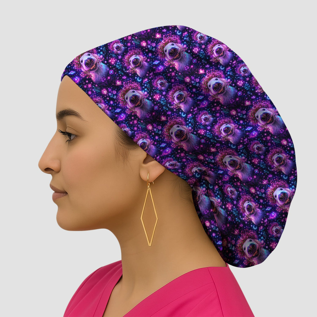 Galaxy Golden Retriever Scrub Cap
