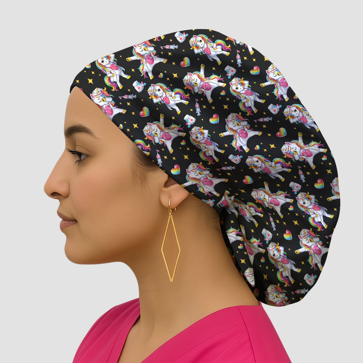 Nurse Unicorn Rainbow Scrub Cap