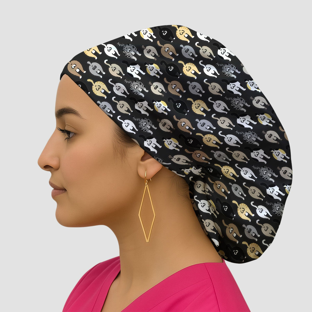 Cat Lover Nurse Scrub Cap