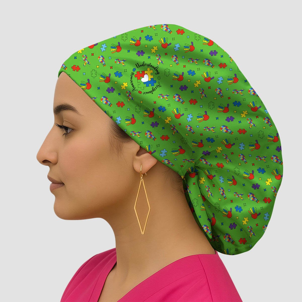 Autism Awareness Colorful Puzzle Scrub Cap