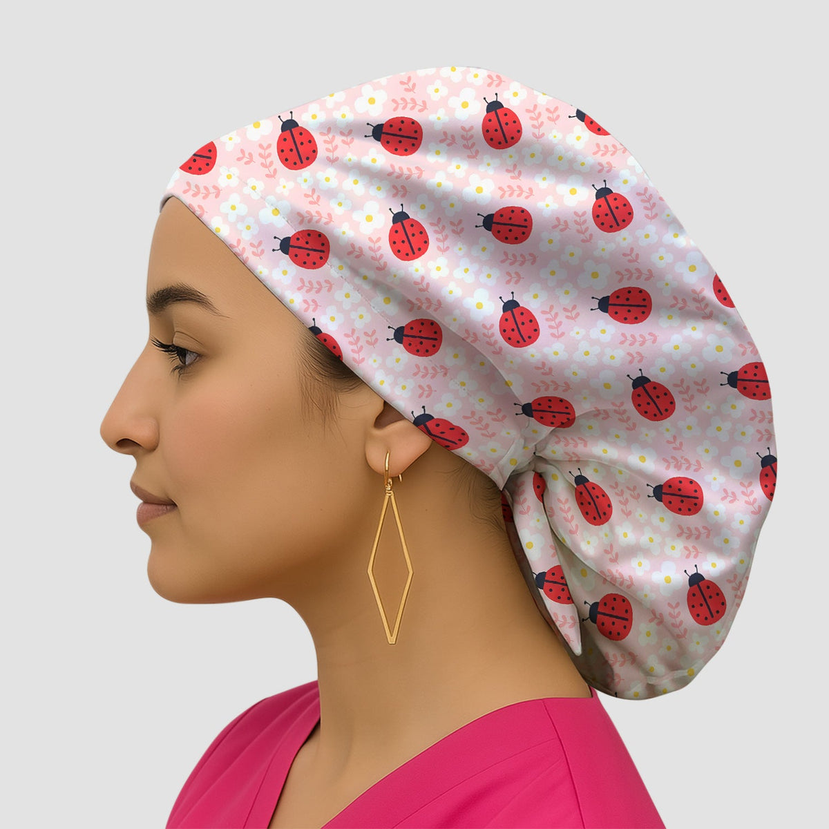 Ladybug Blossom Scrub Cap