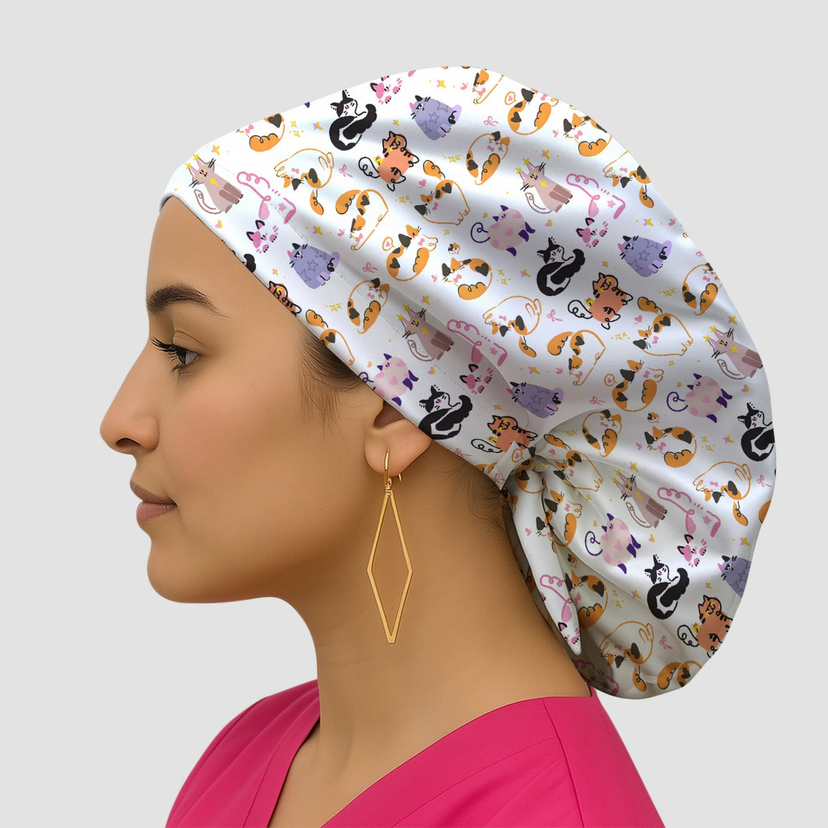 Cute Cats Pattern Scrub Cap