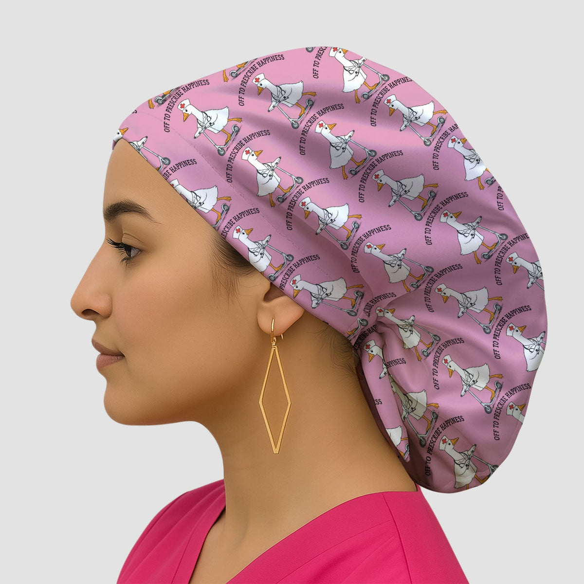 Goose Scooter Nurse Scrub Cap