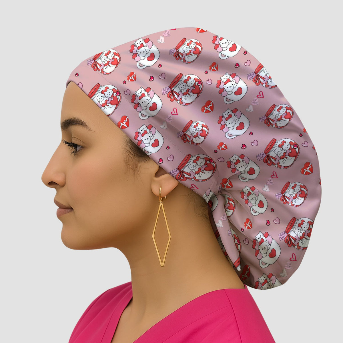 Cat Scrub Cap - Valentines Day Gift For Nurse