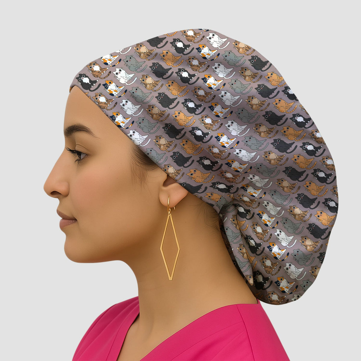 Cat Pattern Scrub Cap