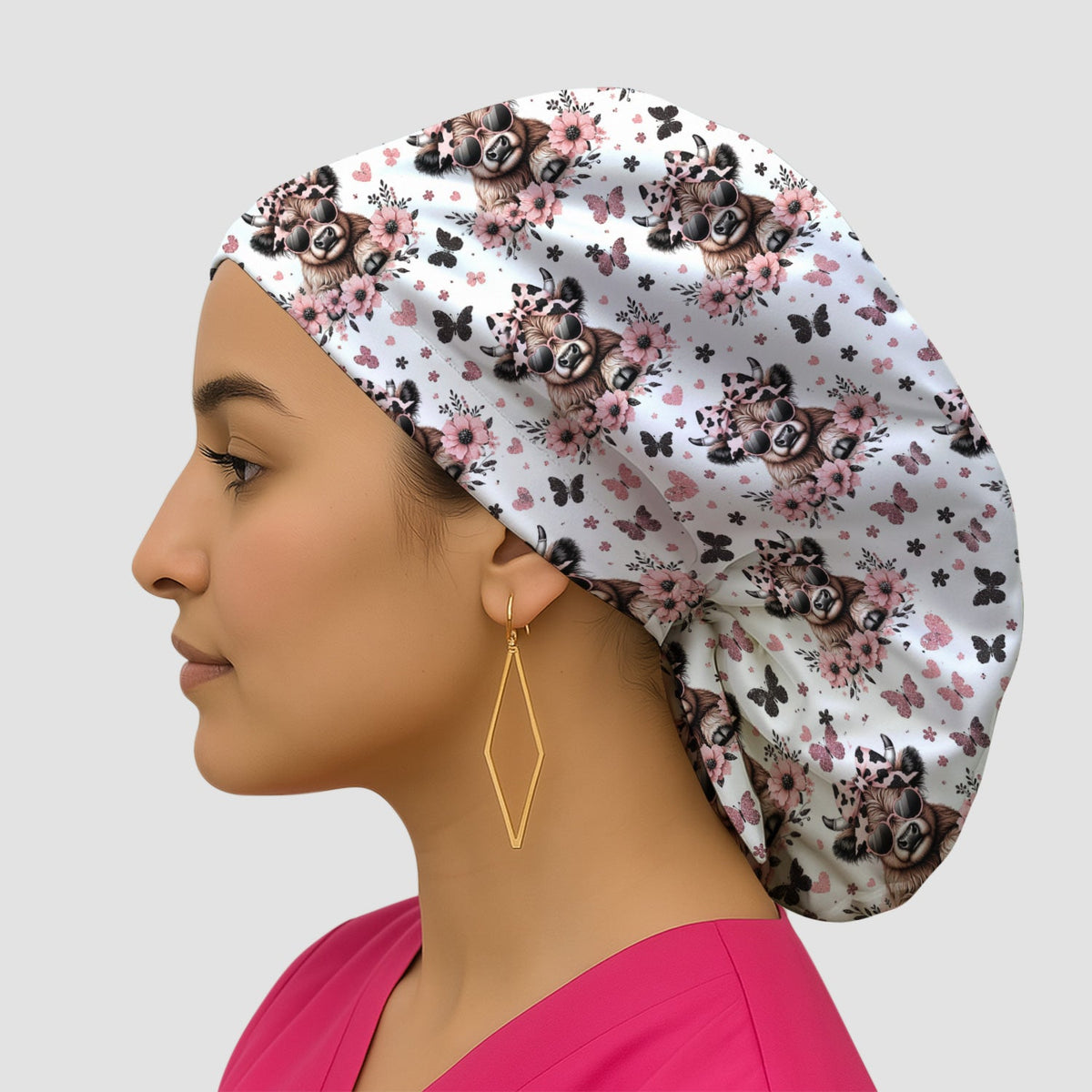 Cow Heart Sunglasses Scrub Cap