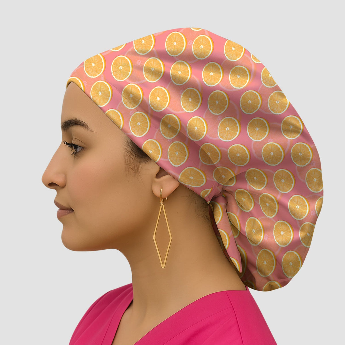 Fresh Orange Slice Scrub Cap