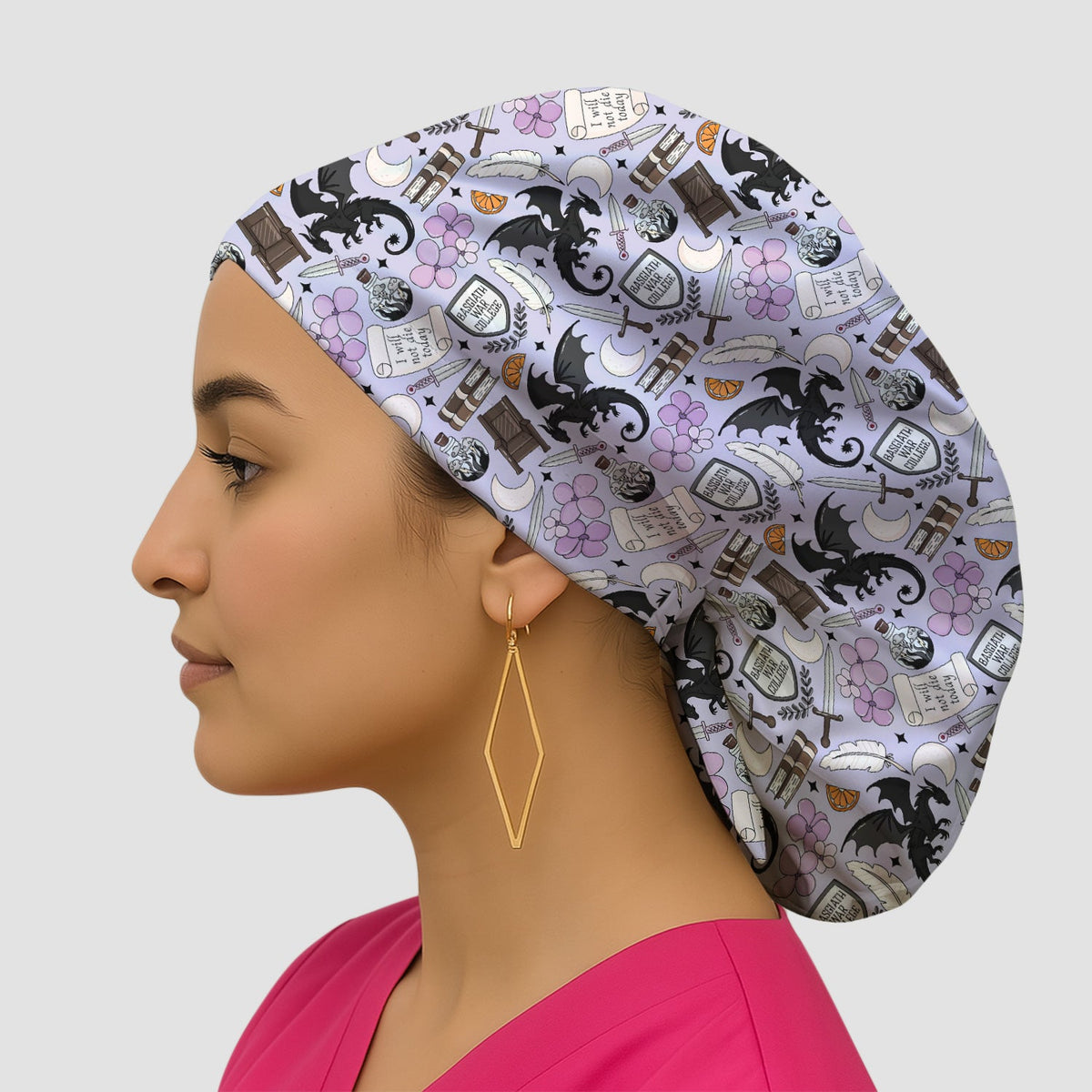 Spooky Gothic Dragon Scrub Cap