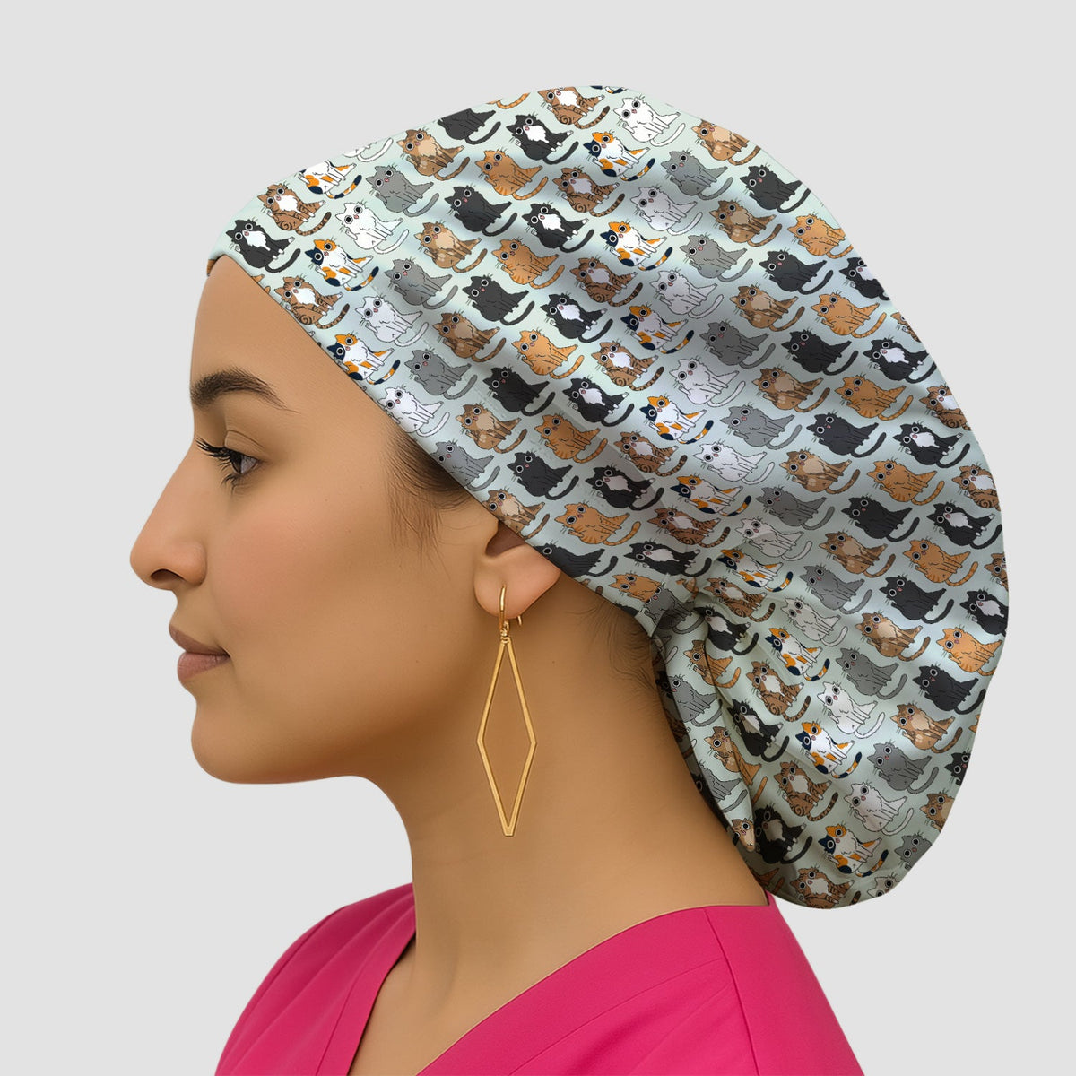 Cat Pattern Scrub Cap