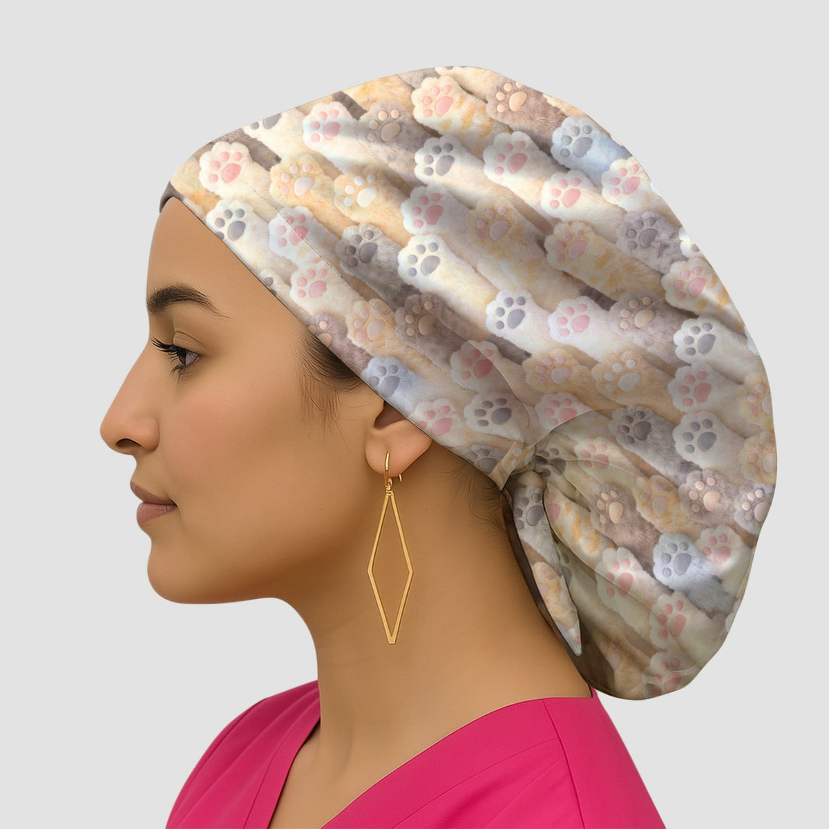 Fluffy Cat Paw Scrub Cap