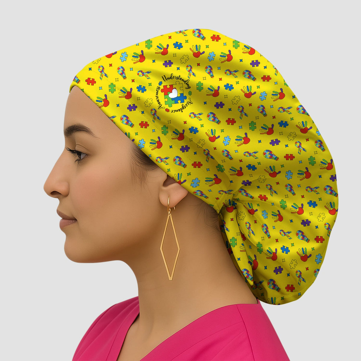 Autism Awareness Colorful Puzzle Scrub Cap
