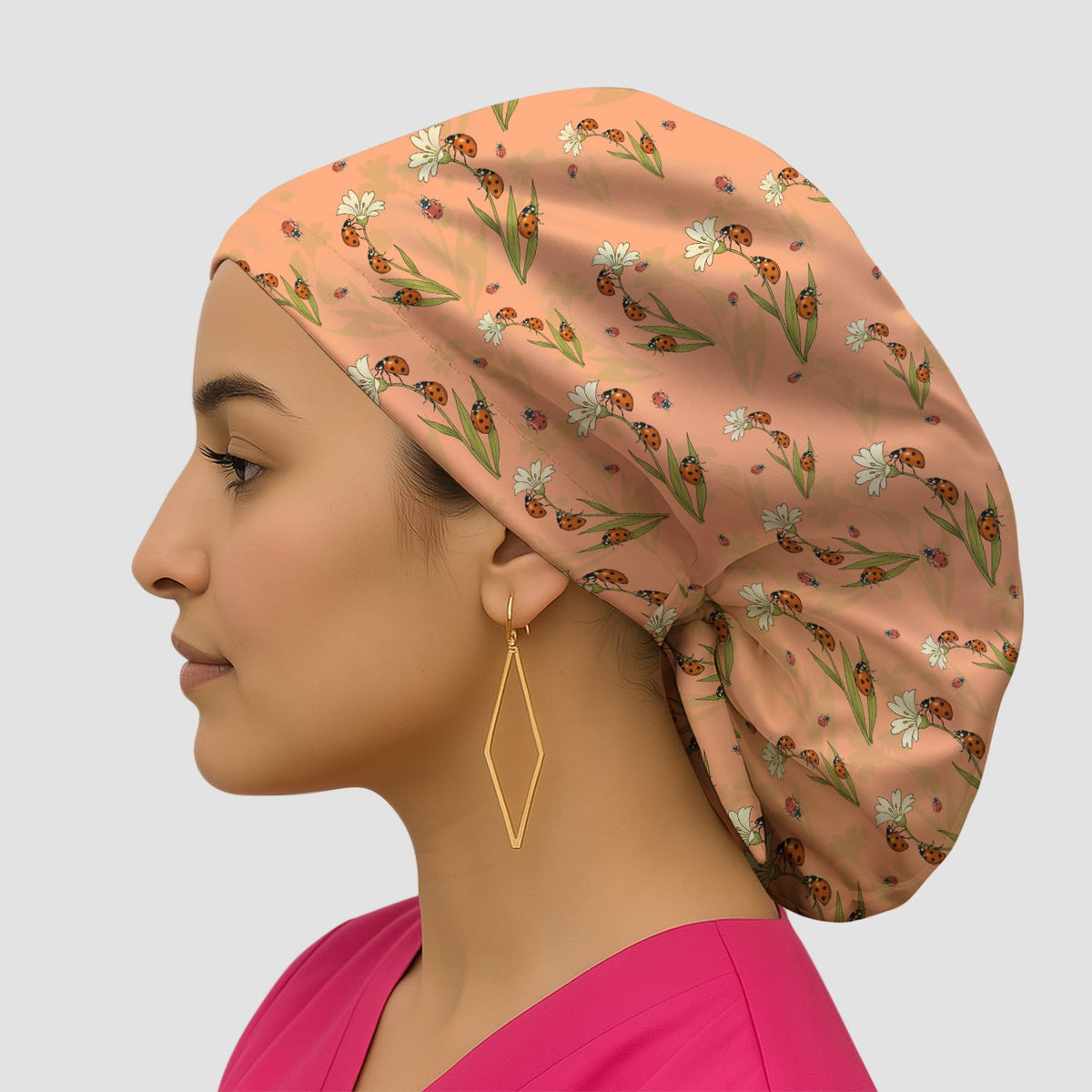 Fresh Daisy Ladybug Garden Scrub Cap