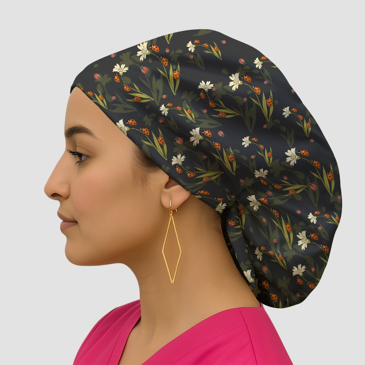 Fresh Daisy Ladybug Garden Scrub Cap