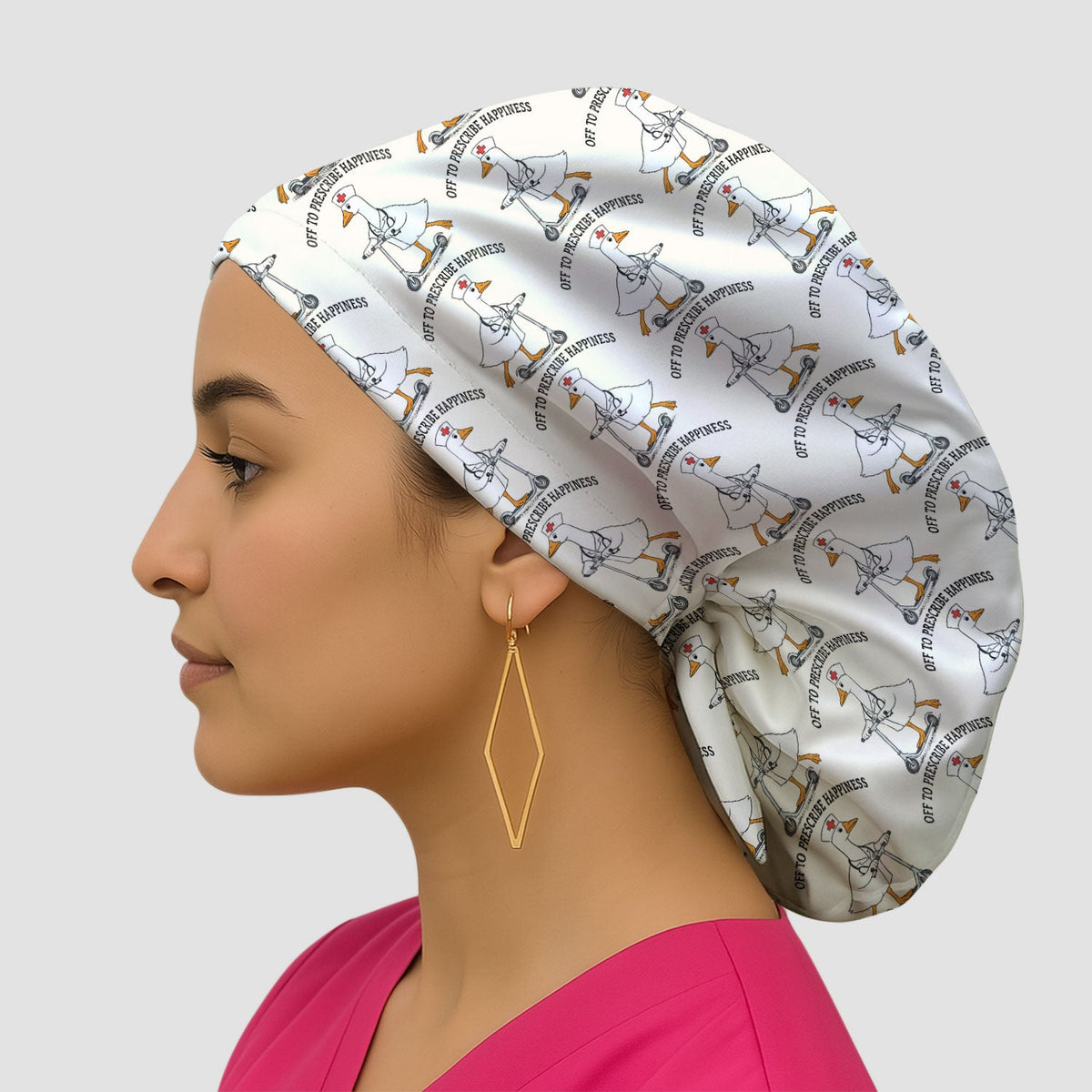 Goose Scooter Nurse Scrub Cap