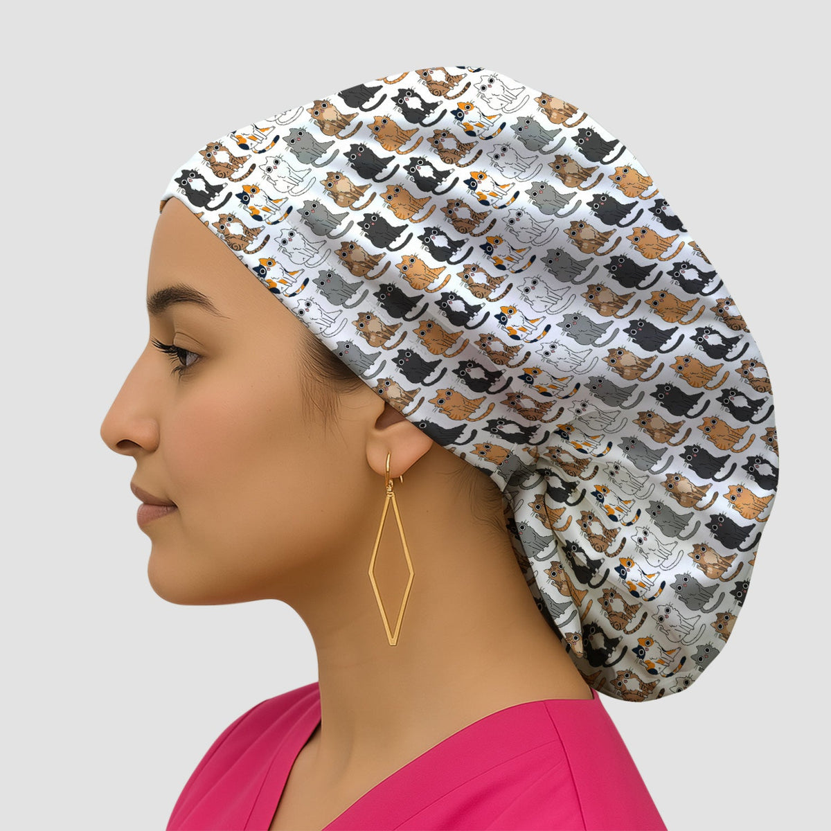 Cat Pattern Scrub Cap