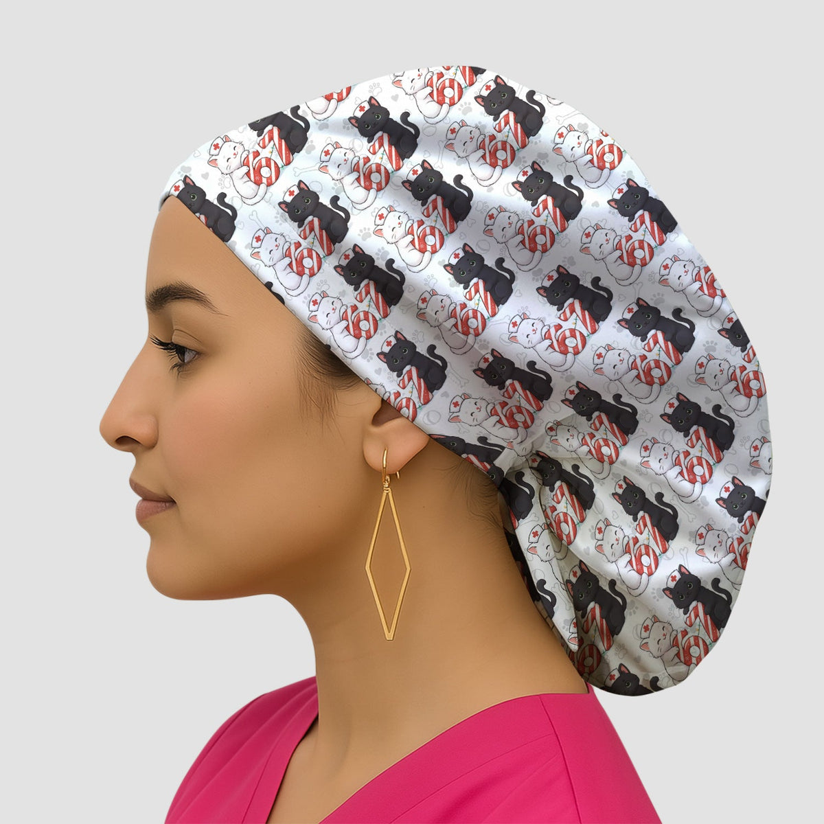Xmas Cat Nurse Six Seven Scrub Cap