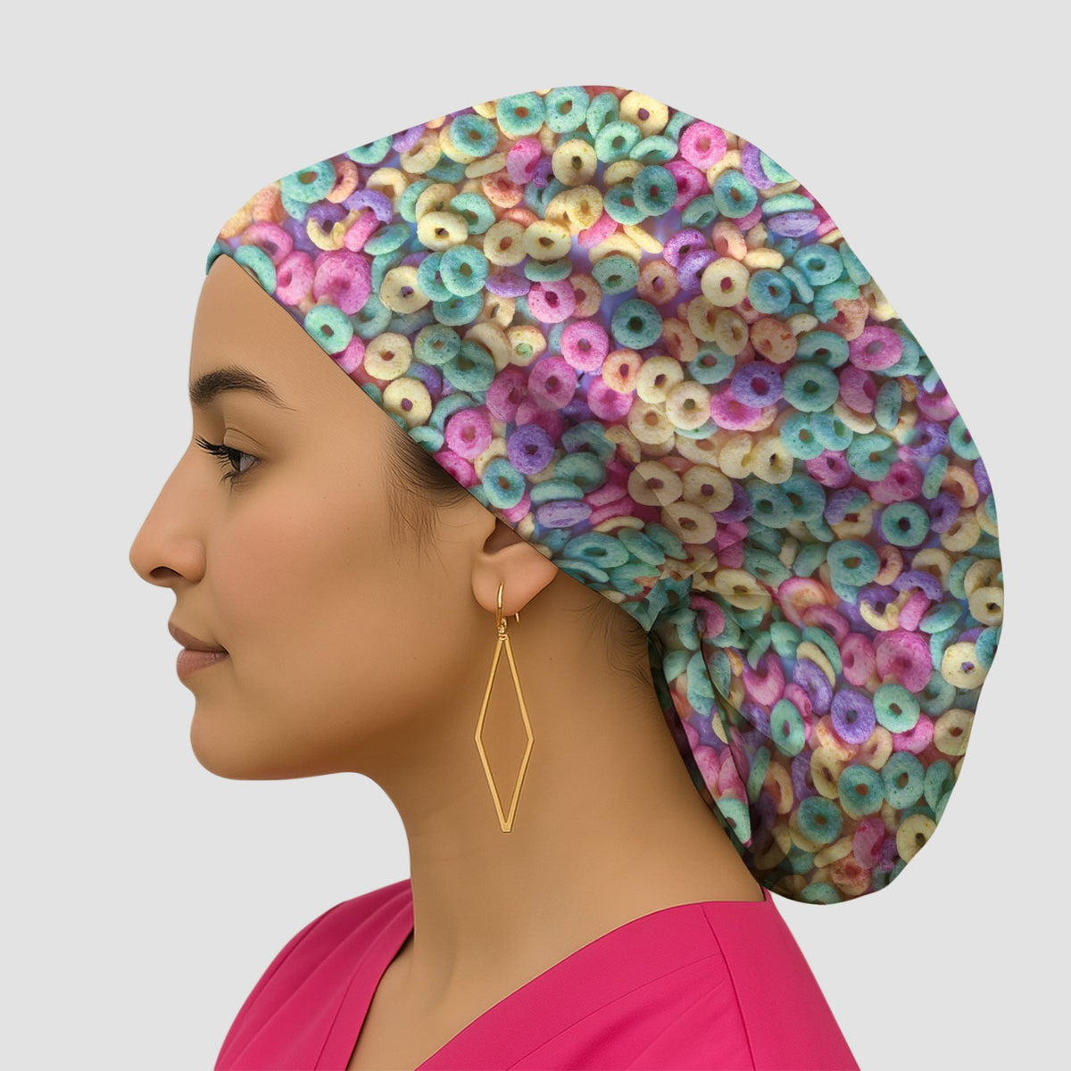 Colorful Cereal Loops Scrub Cap
