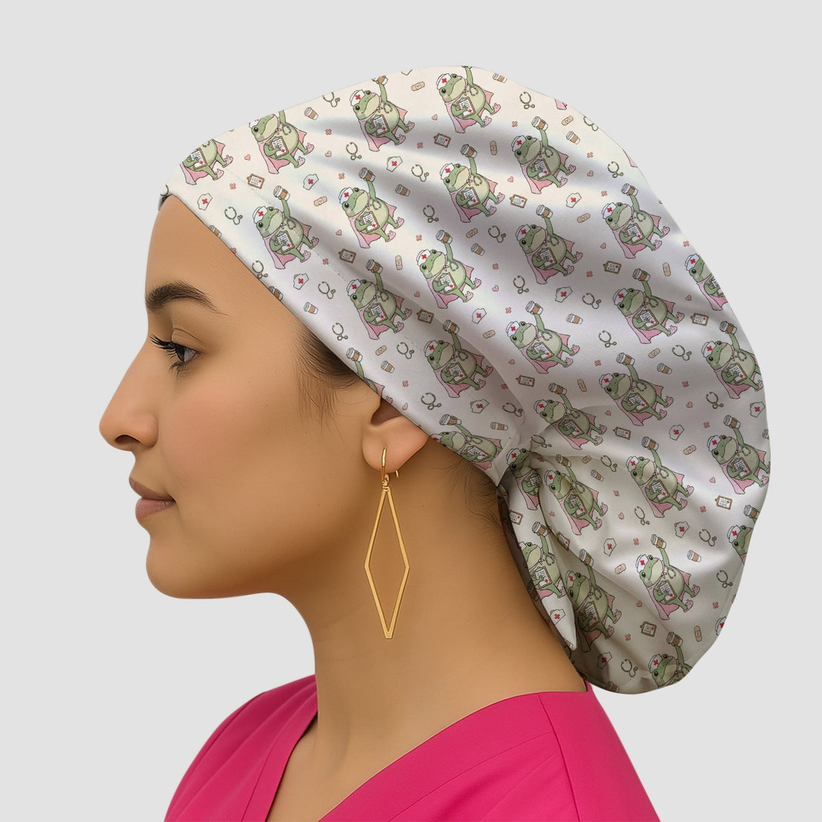 Super Nurse Frog Scrub Cap