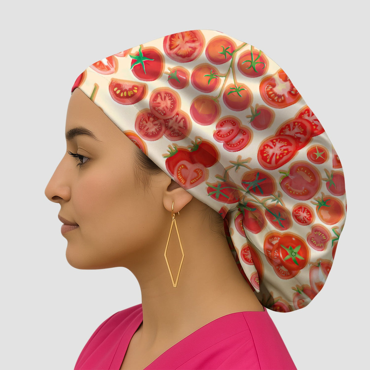 Fresh Cherry Tomato Slices Scrub Cap