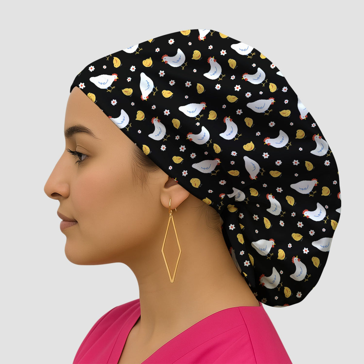 Chicken And Cute Chicks Scrub Cap