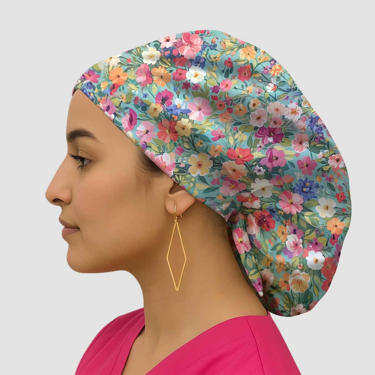 Colorful Wildflower Garden Bloom Scrub Cap