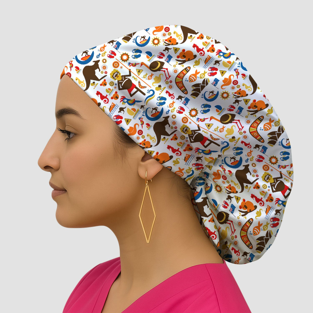 Indigenous Inspired Icon Scrub Cap For Nurse