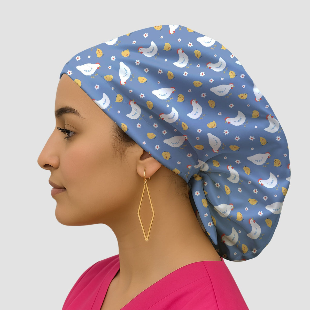 Chicken And Cute Chicks Scrub Cap